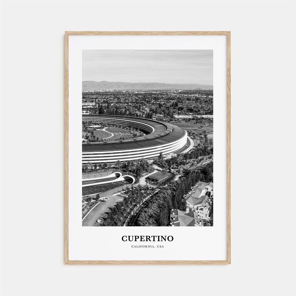 Cupertino California Apple Park Circular Campus Aerial Travel Poster