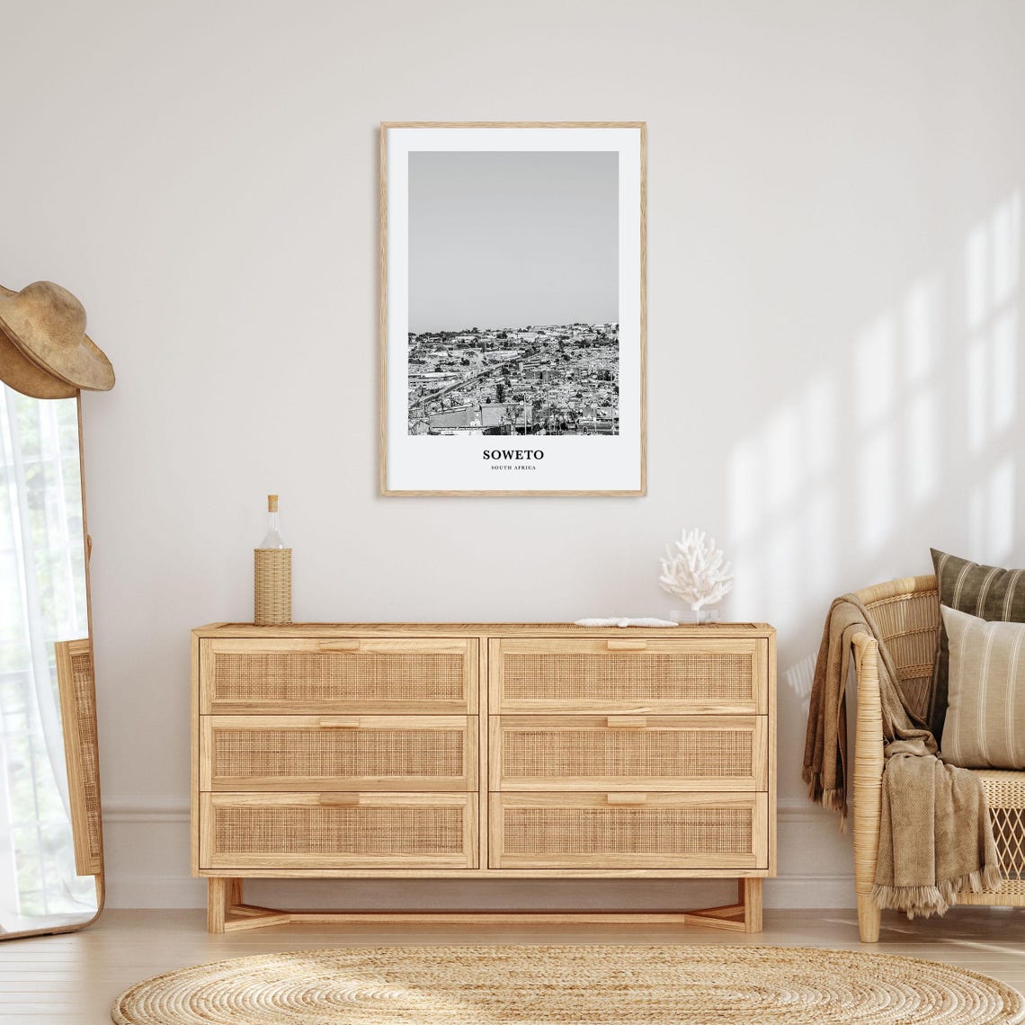 Soweto South Africa Black And White Cityscape Photography Poster - Image 3