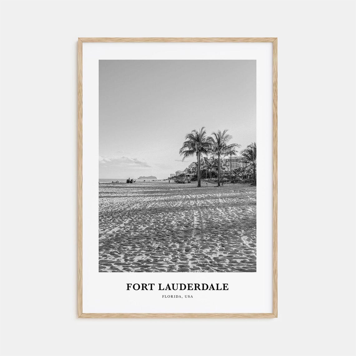 Fort Lauderdale Florida Palm Beach Black and White Photo Poster