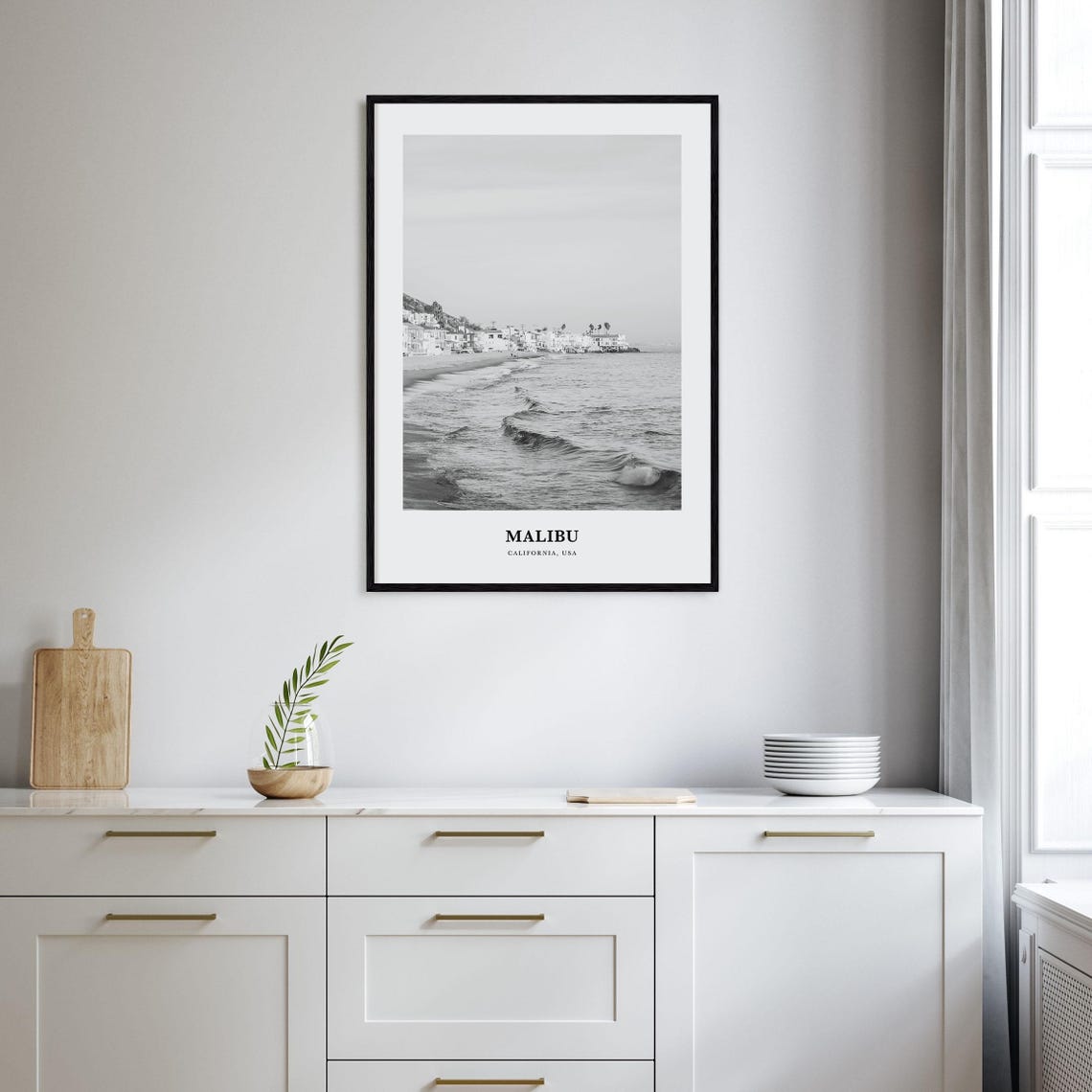 Malibu California Surf Waves Beachfront Homes Ocean View Travel Poster - Image 2