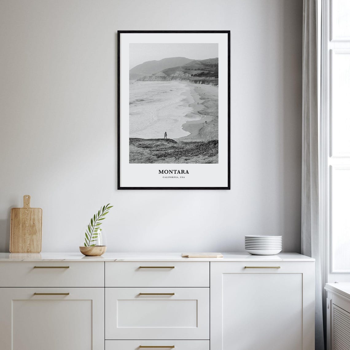 Montara California Ocean Bluffs Quiet Sandy Beach View Photo Poster - Image 2