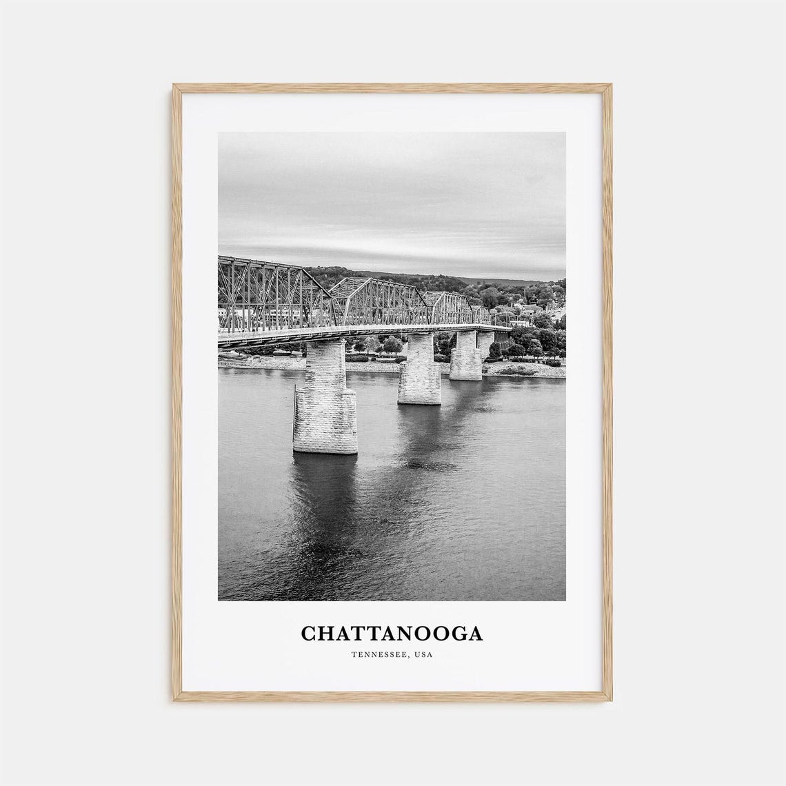 Chattanooga Tennessee Historic Steel Bridge Over the River Poster