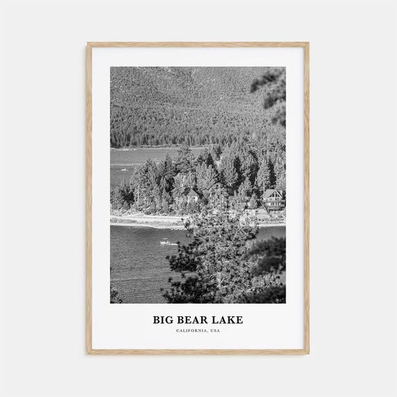 Big Bear Lake California Pine Forest Lake View Cabins Art Poster