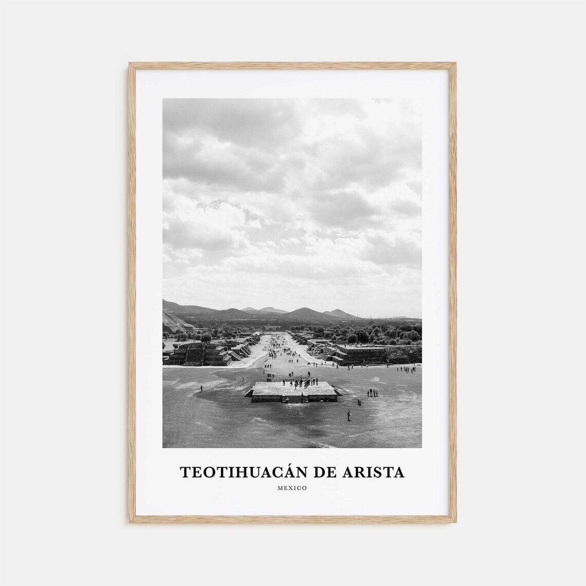 Teotihuacan de Arista Avenue of the Dead Ruins Black and White Poster