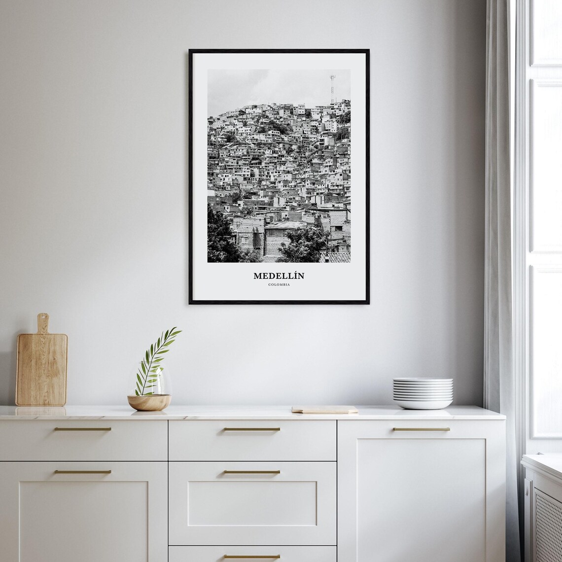 Medellin Colombia Hillside Barrio Neighborhood Houses Poster - Image 2