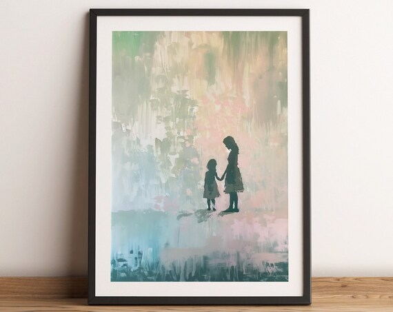 Mother And Daughter Art Print, Mothers Day Gift