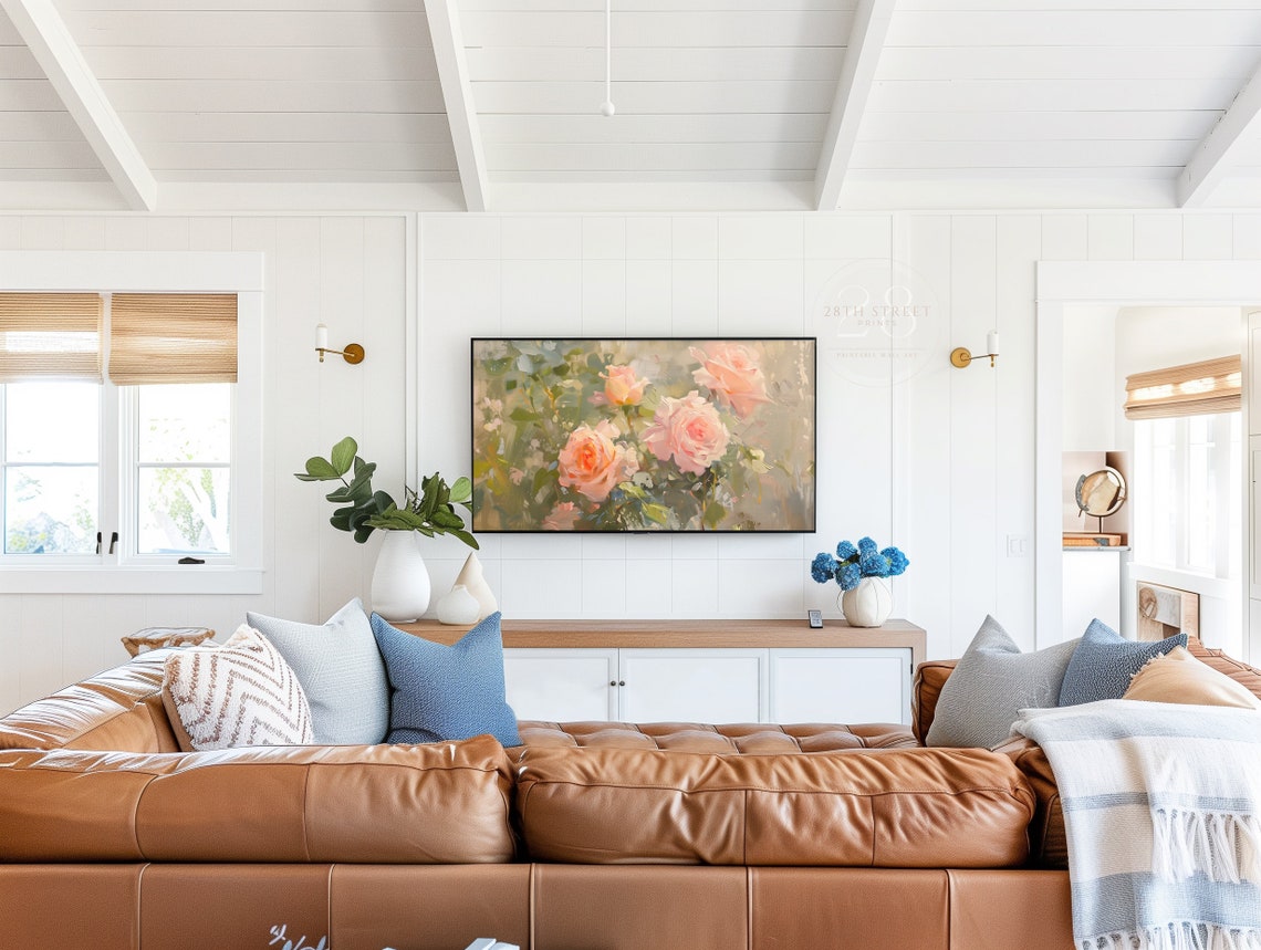 Pink Roses Cottagecore Frame Tv Art Pink Vintage Tv Art Frame Tv Art Summer Valentines Flower Tv Art Screensaver Farmhouse Tv Art - Image 2