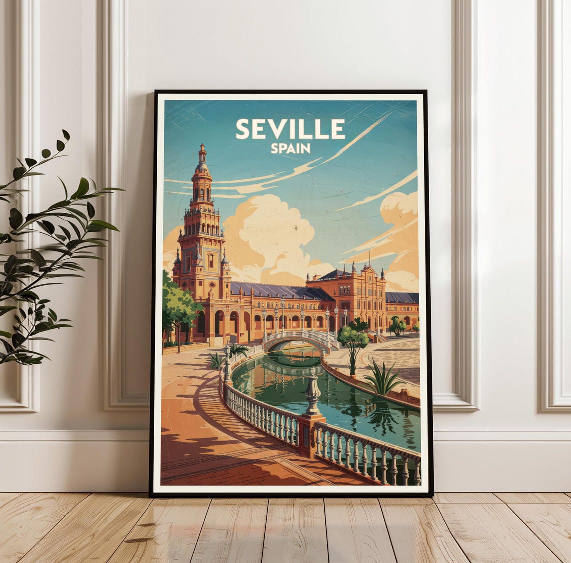 Seville Poster Travel Spain Print Wall Art City Gift Illustration
