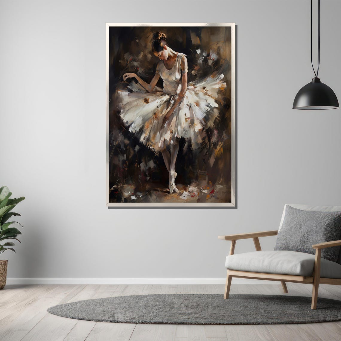 Graceful Ballet Dancer Painting Elegant Wall Art Gift For Dance Lovers Modern Home Decor Stylish Artistic Gift - Image 3