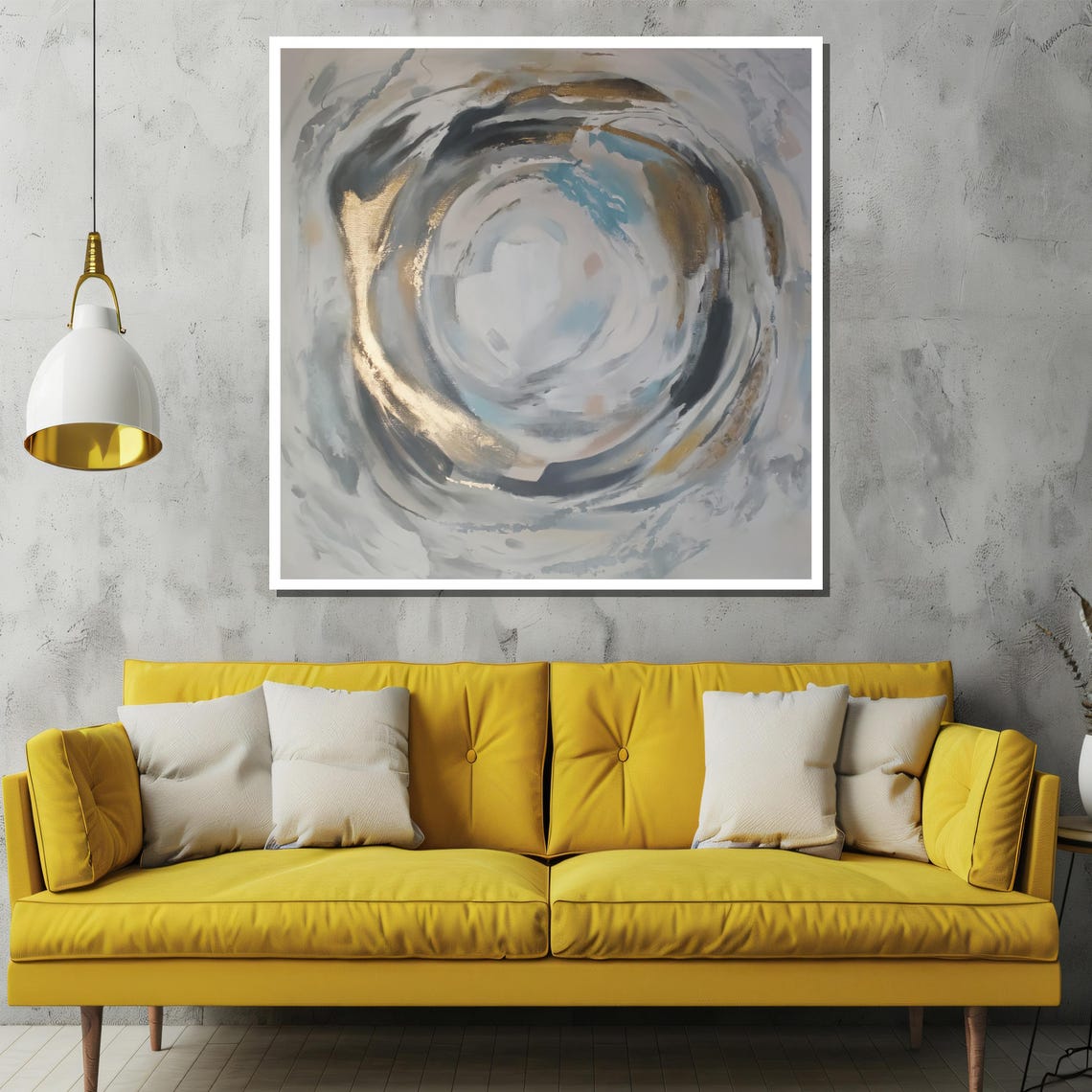 Neutral Grey Swirl Abstract Modern Elegant Home Decor Poster - Image 3