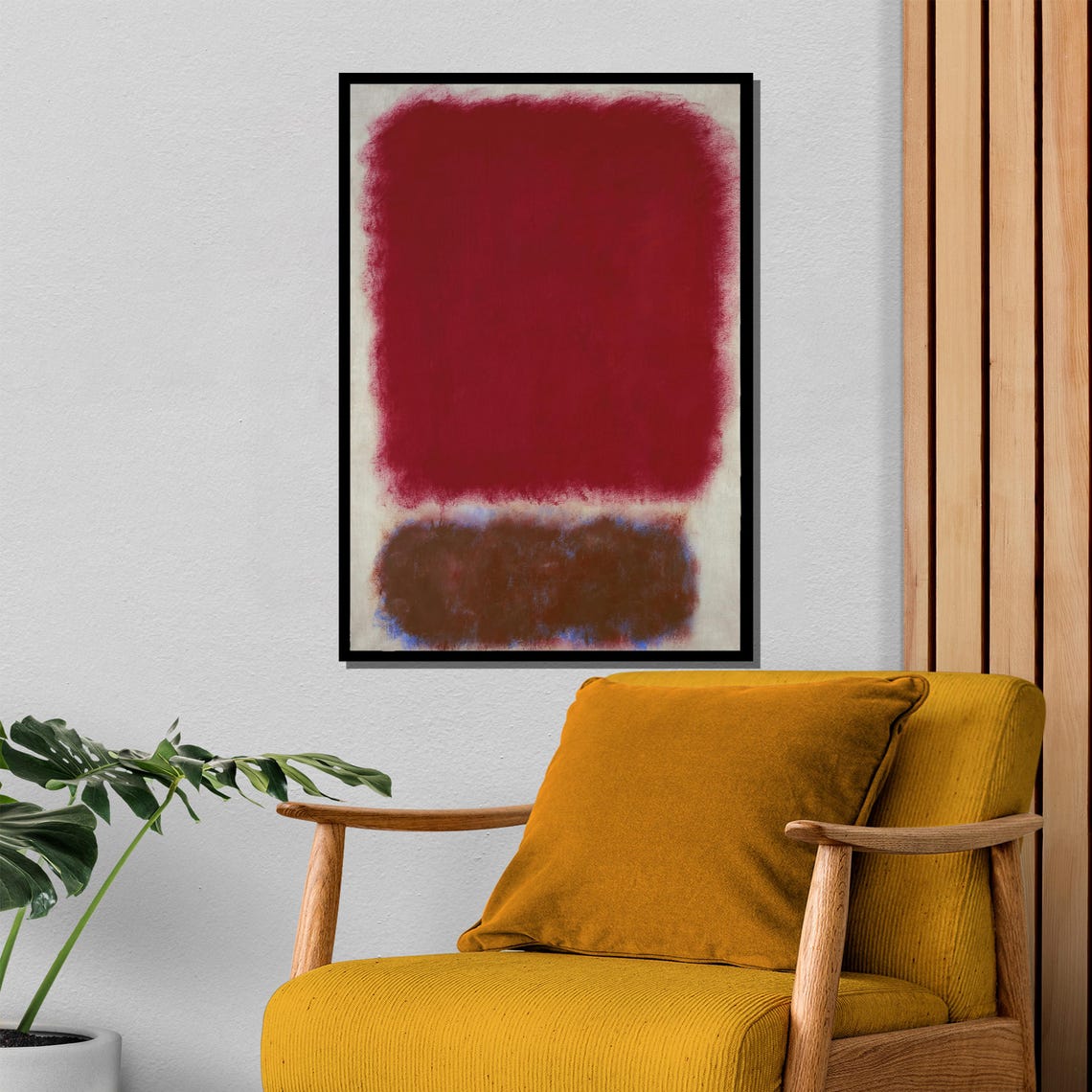 Rothko-Style Crimson Earthy Brown Color-Field Abstract Art Poster - Image 4