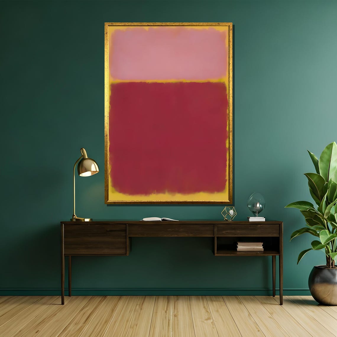 Rothko Style Pink And Deep Red Soft Color Field Abstract Poster - Image 5