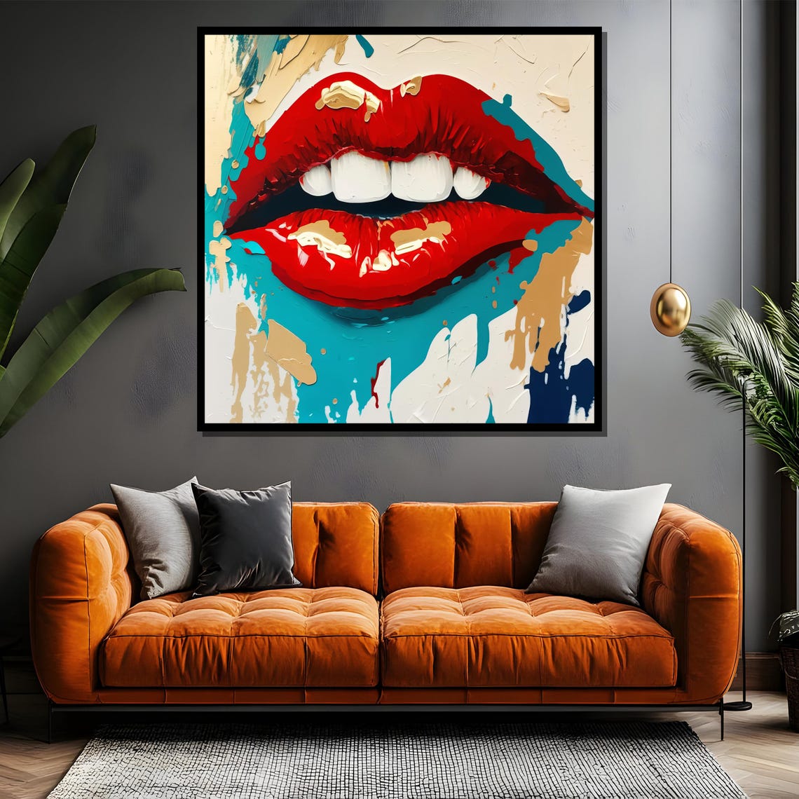 Bold Red Lips, Modern Pop Art Decor - Image 4