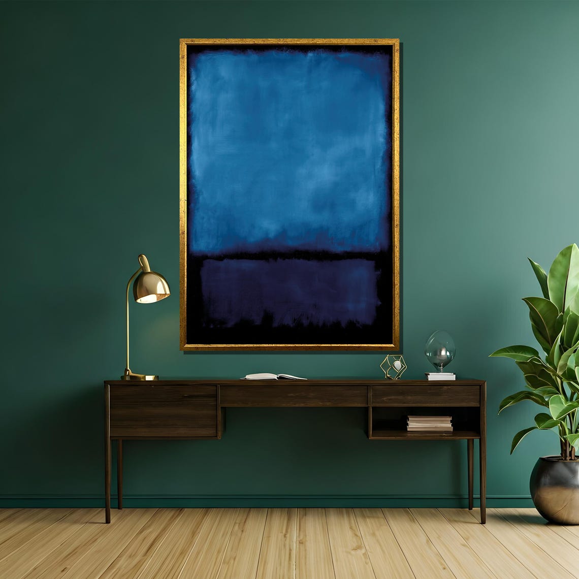 Rich Cobalt And Midnight Blue Serene Calm Color Field Art Poster - Image 5