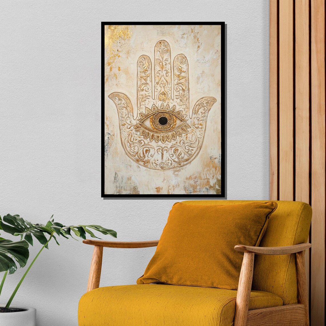 Hamsa Hand Spiritual Art Print, Bohemian Decor - Image 4