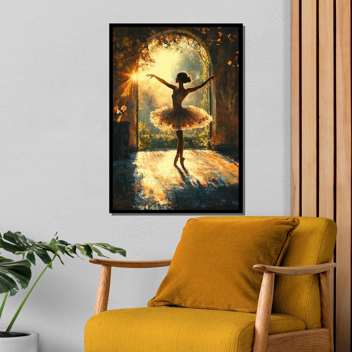 Ballerina In Golden Light Arched Garden Doorway Ballet Art Poster - Image 4