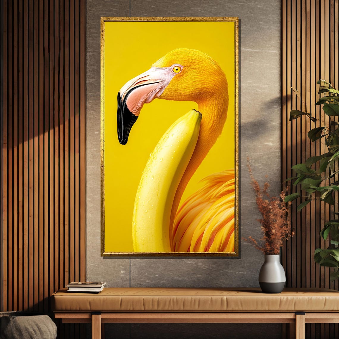 Banana Bird Surreal Yellow Flamingo Pop Art Quirky Fruit Poster - Image 5