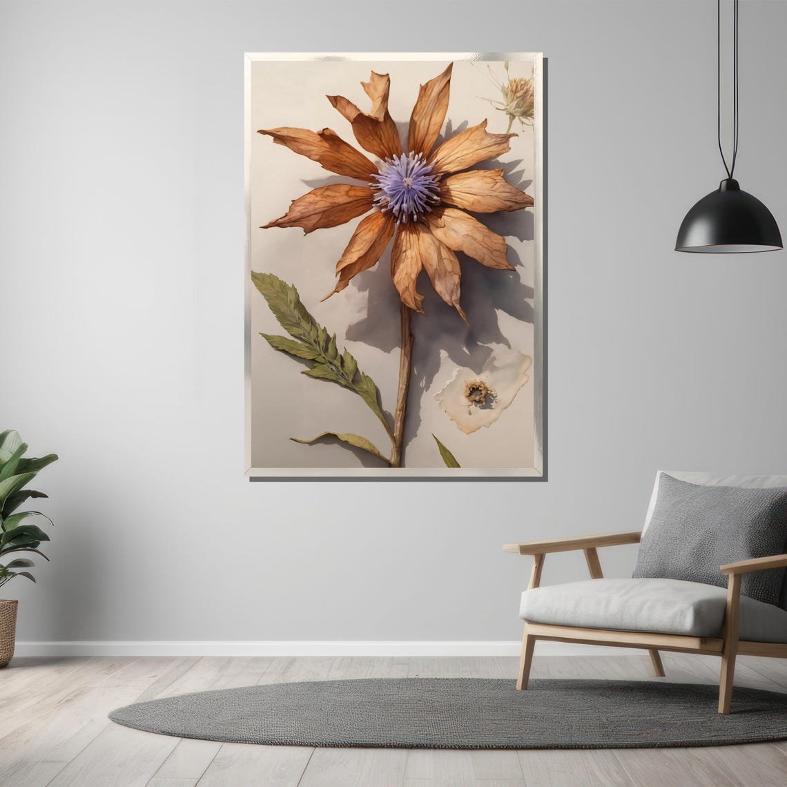 Rustic Dried Flower Pressed Botanical Copper Tones Nature Poster - Image 3
