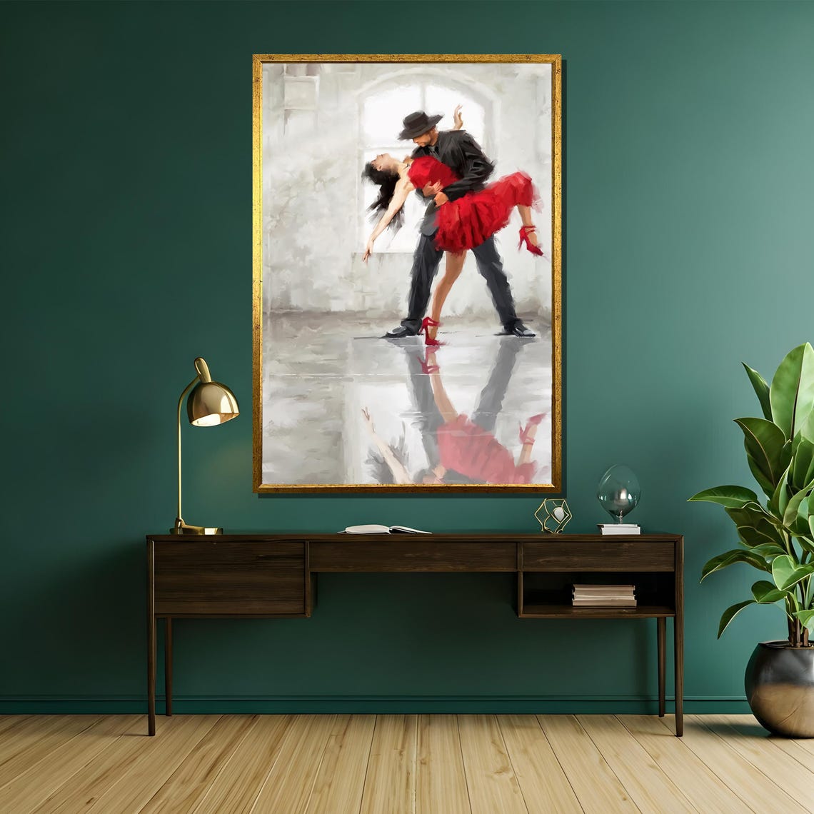 Passionate Tango Dance Painting Romantic Wall Art Gift For Dance Lovers And Elegant Home Decor Enthusiasts - Image 5