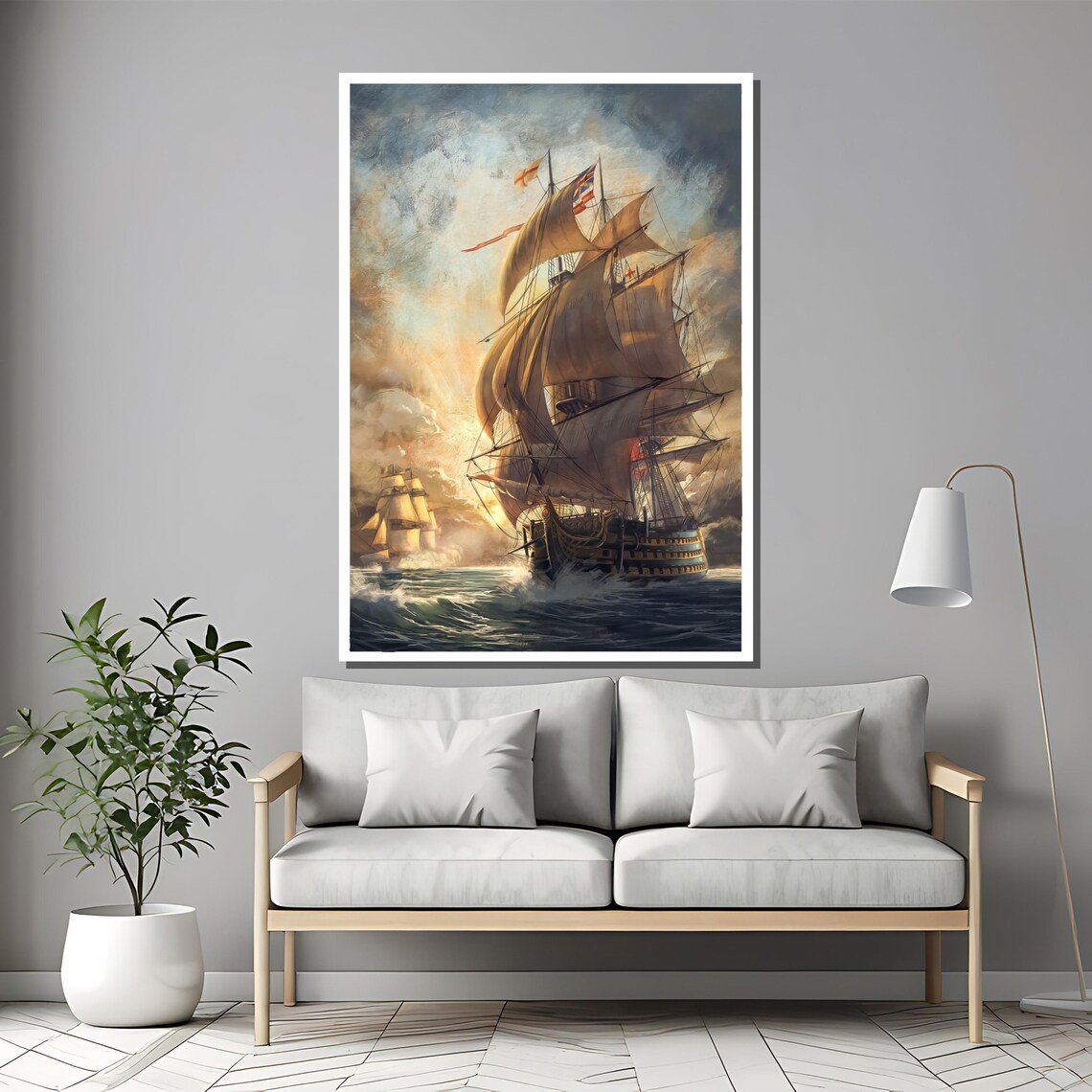 Historic Sailing Ship Vintage Maritime Art Print - Image 2