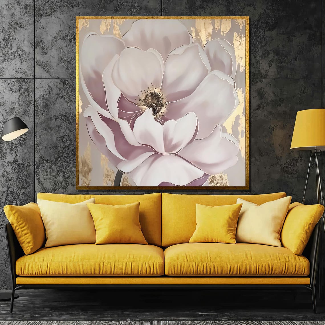 Soft Pink Blossom Close Up with Sparkling Gold Flecks Floral Poster