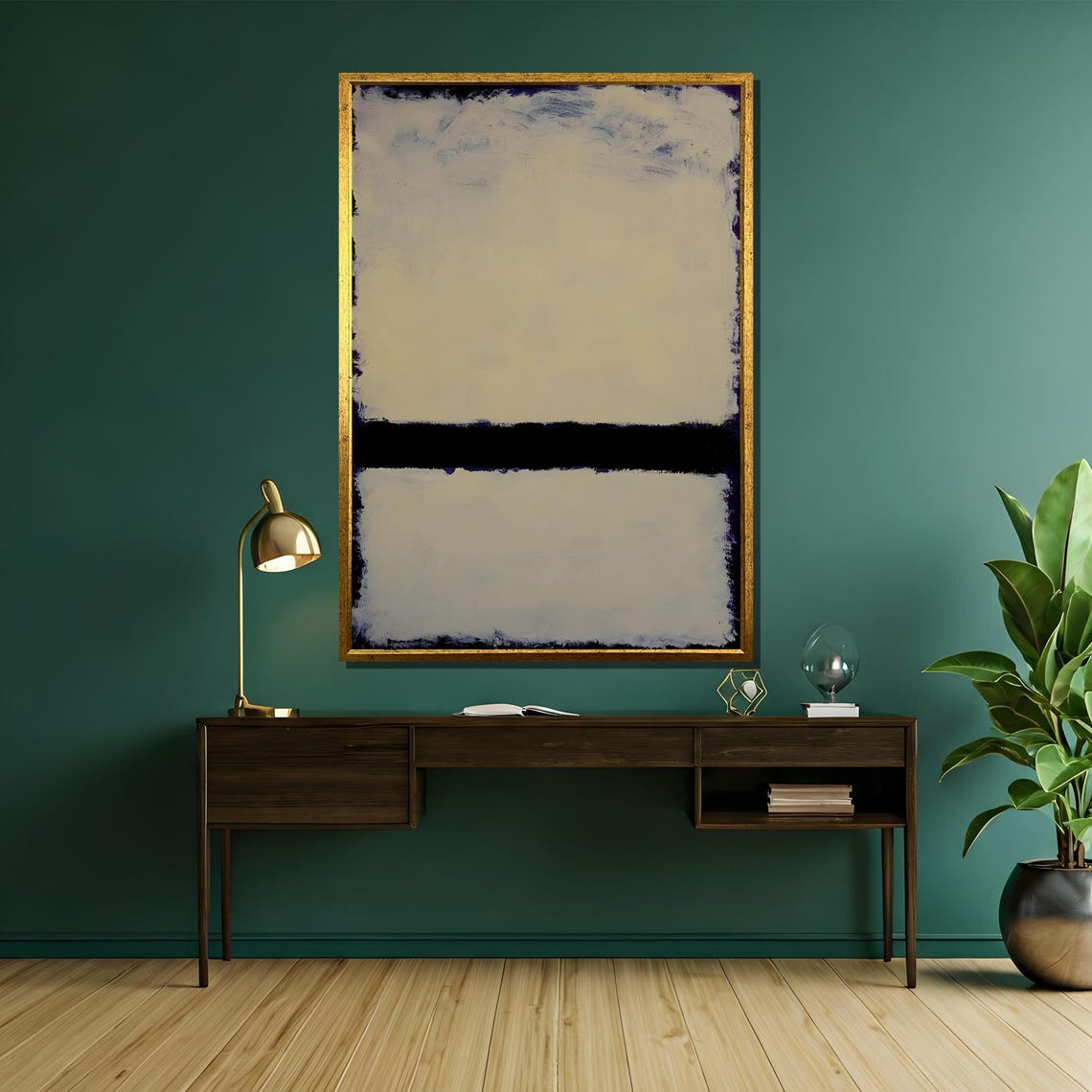 Rothko Style Beige And Black Minimalist Color Field Abstract Poster - Image 5