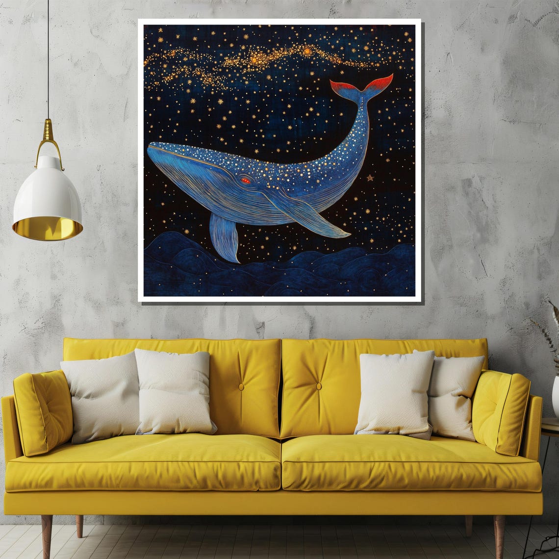 Cosmic Blue Whale Swimming Through A Starry Galaxy Night Poster - Image 2