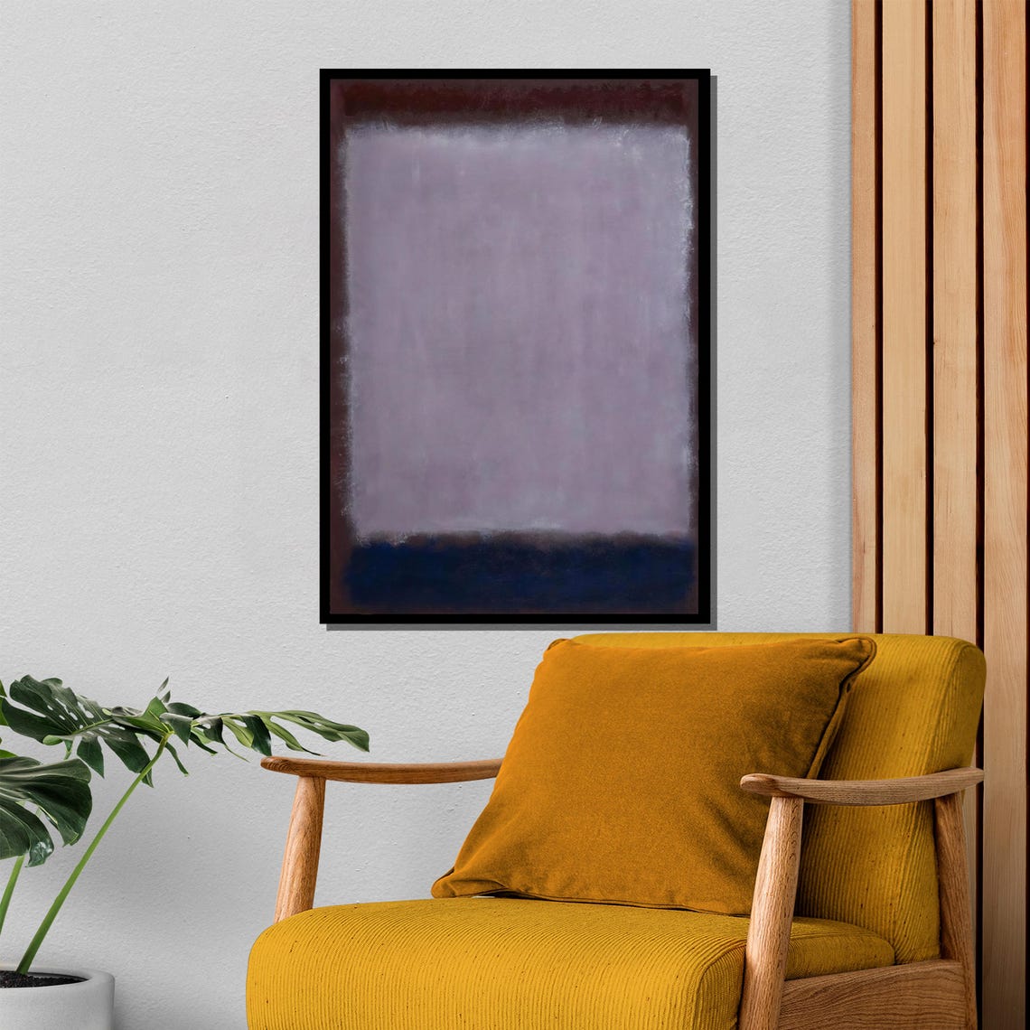 Rothko Style Lavender And Navy Soft Color Field Abstract Poster - Image 4