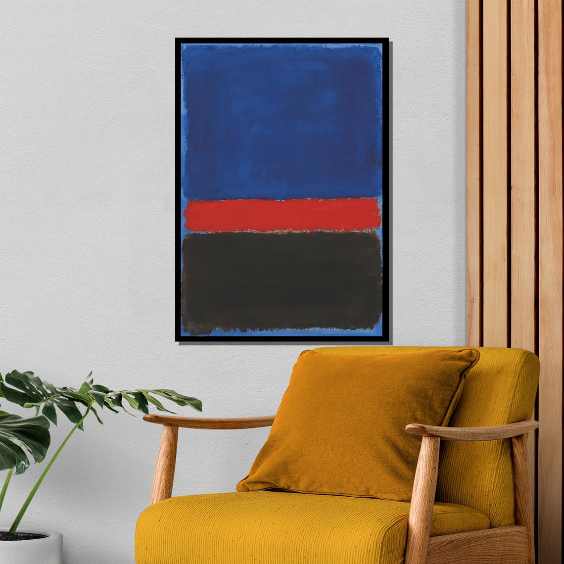 Mark Rothko Blue Red And Black Painting Bold Abstract Art Gift For Modern Home Or Office Wall Dcor - Image 4