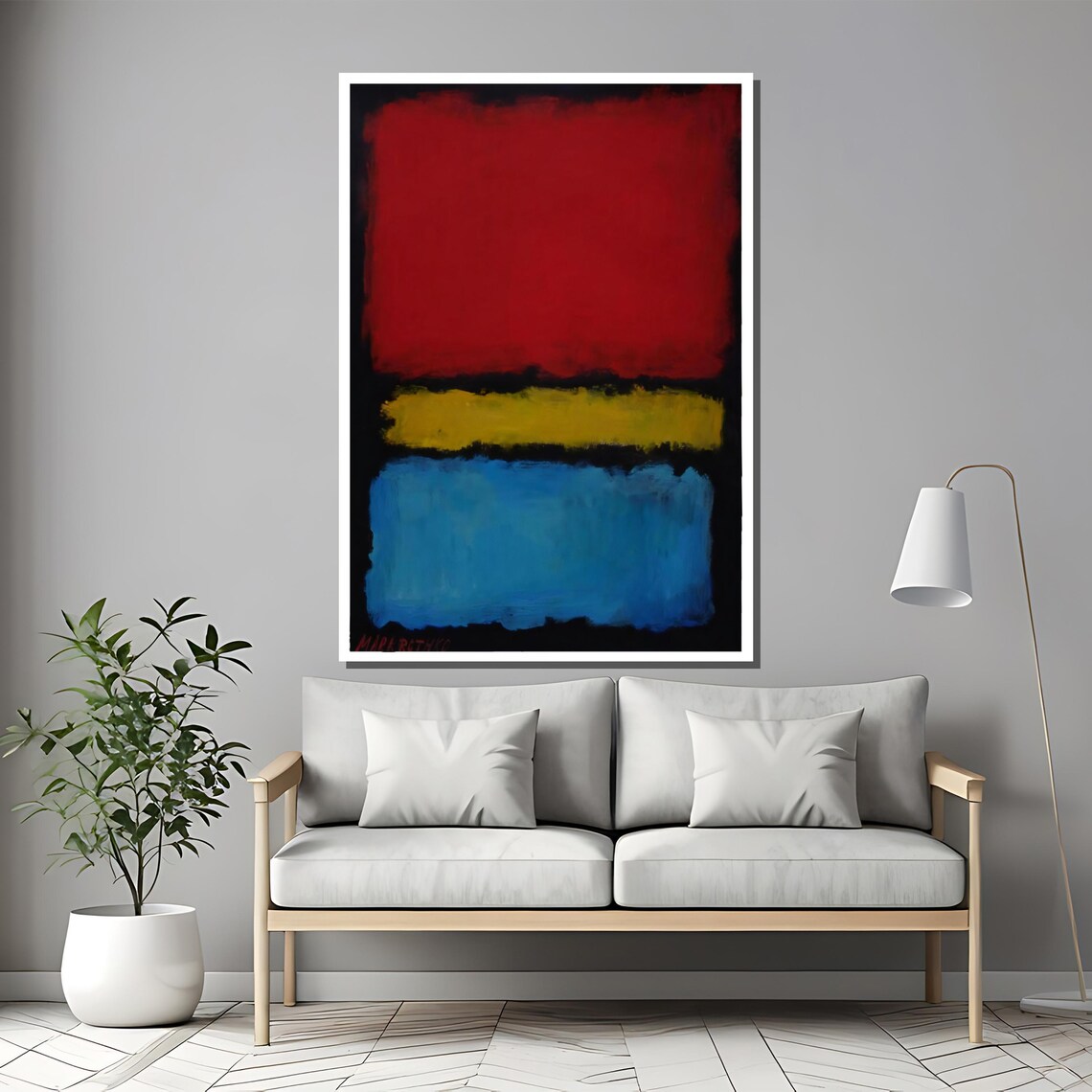 Mark Rothko Red Yellow And Blue Abstract Painting - Image 2