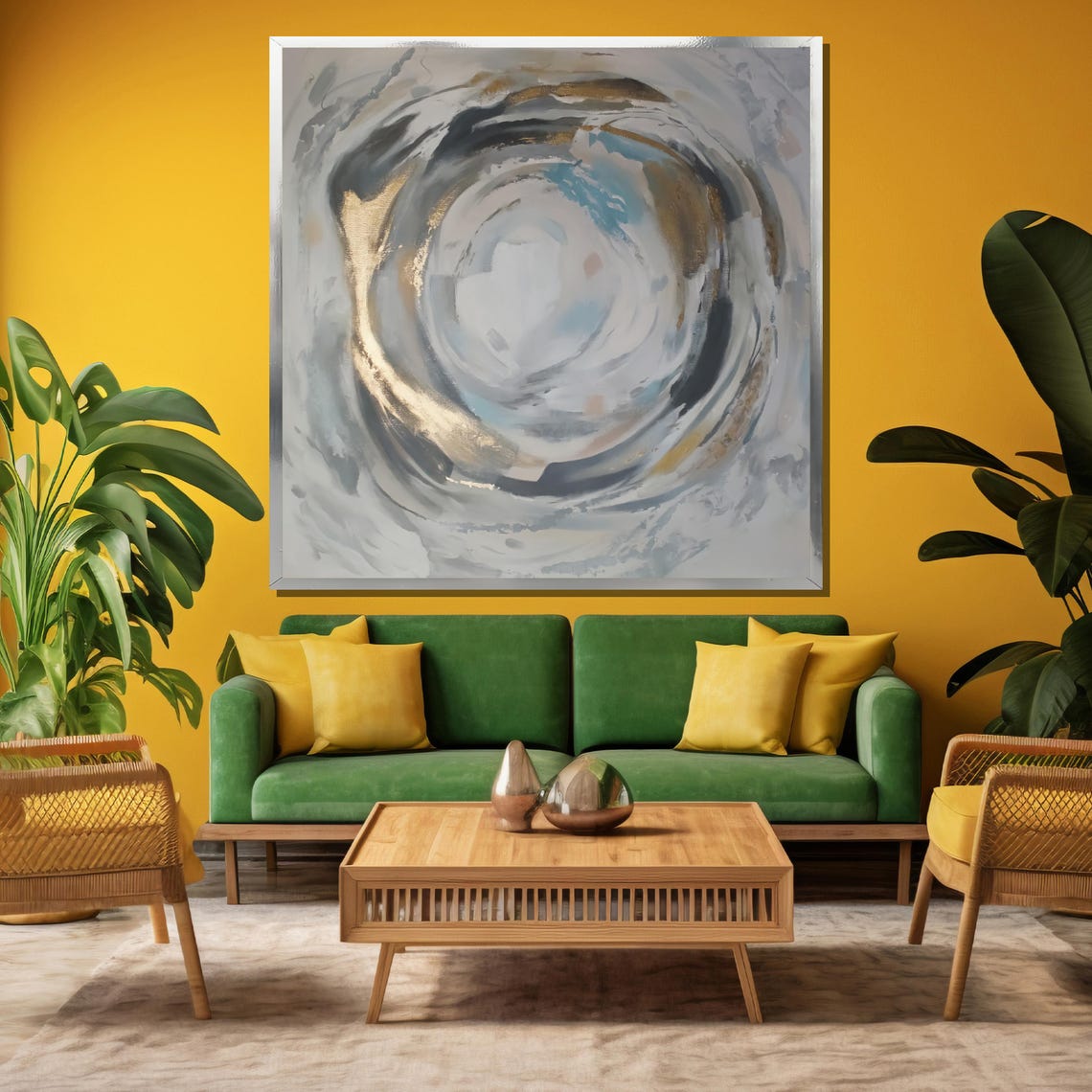 Neutral Grey Swirl Abstract Modern Elegant Home Decor Poster - Image 4