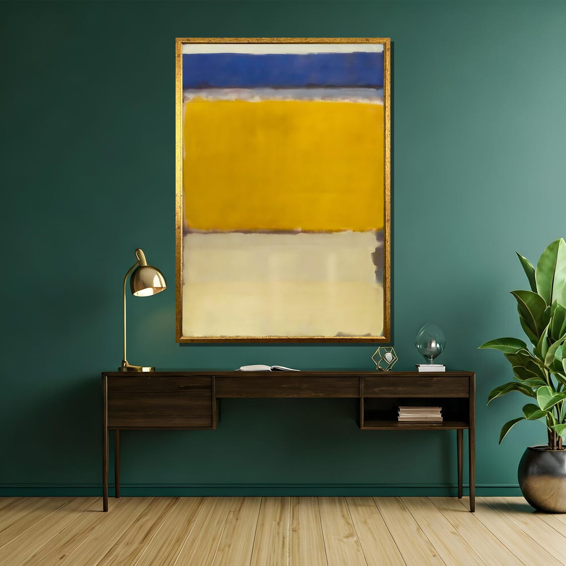 Rothko Style Blue Yellow And Cream Color Field Abstract Poster - Image 5