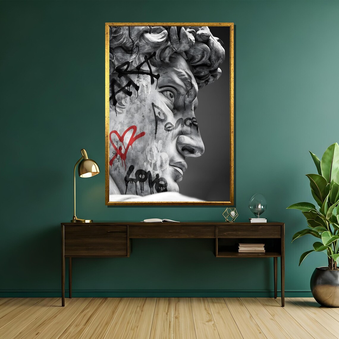 Classic Meets Street Art Statue, Graffiti Art Print - Image 5