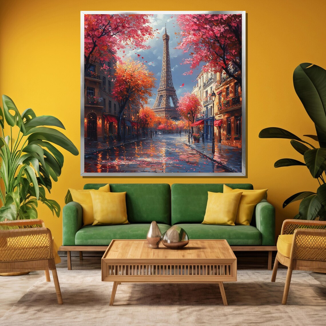 Autumn In Paris, Eiffel Tower Fall Foliage Cityscape - Image 3