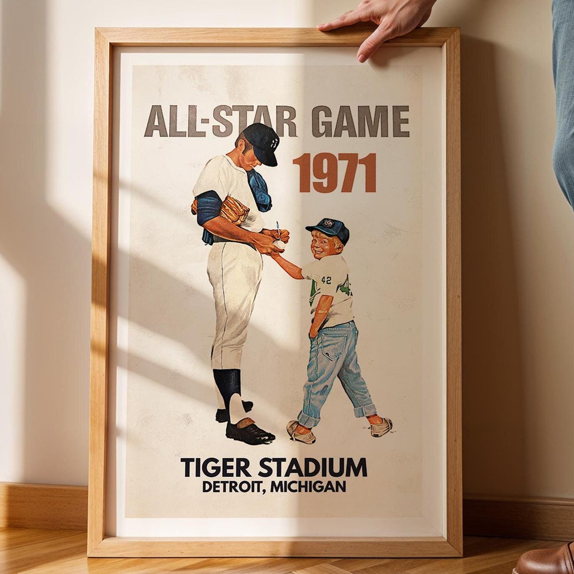1971 All Star Game Tiger Stadium Detroit Michigan Baseball Poster - Image 3