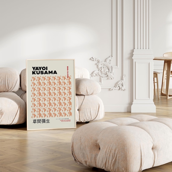 Yayoi Kusama Tokyo 1998 Peach Triangle Pattern Exhibition Art Poster