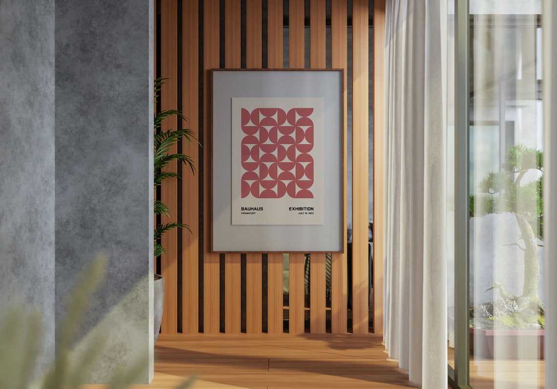 Bauhaus Frankfurt Exhibition Rose Pink Circle Grid 1923 Poster - Image 4
