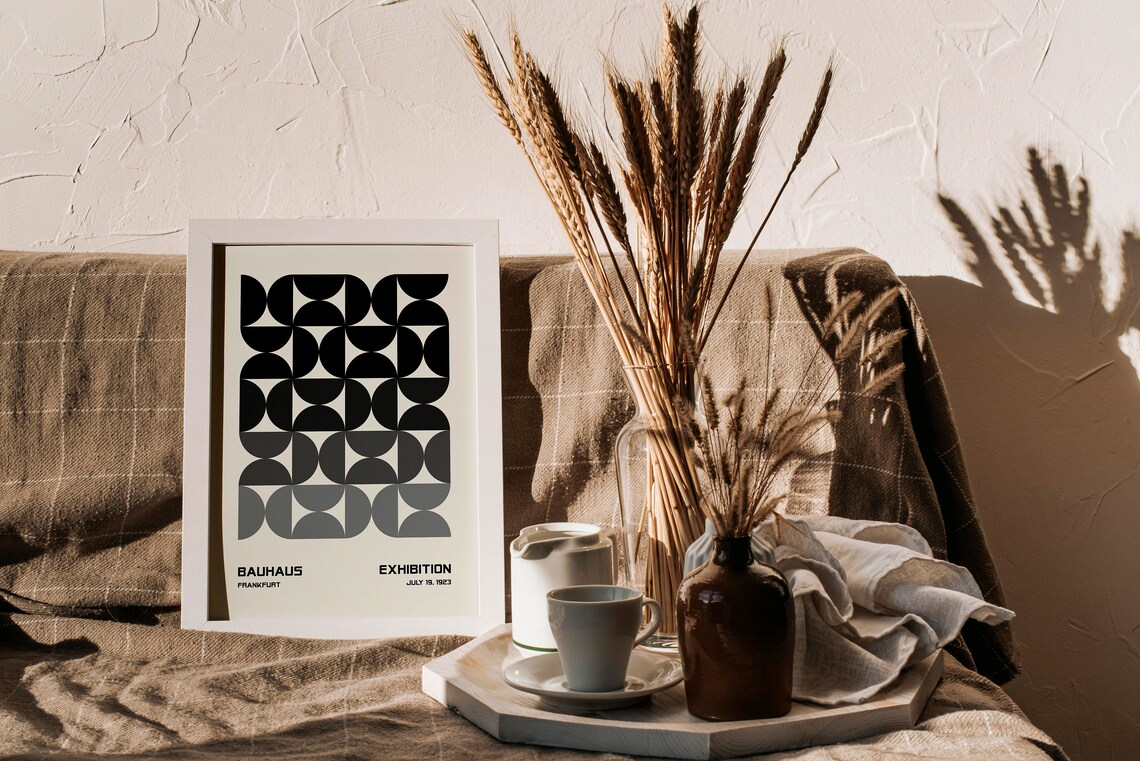 Bauhaus Frankfurt Exhibition July 19 1923 Geometric Grid Art Poster - Image 4