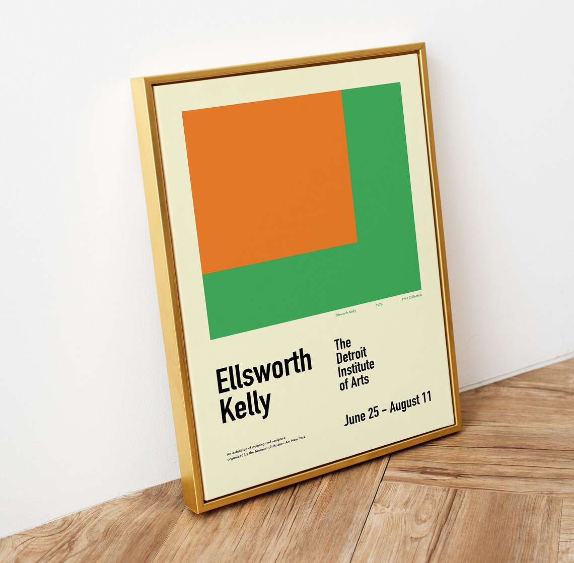 Ellsworth Kelly Detroit Institute Of Arts Orange Green Geometric Poster - Image 3