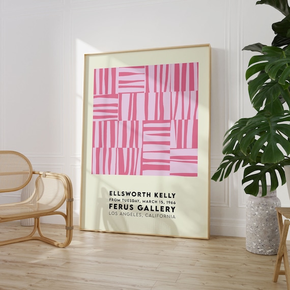 Ellsworth Kelly Pink Stripes Ferus Gallery Art Exhibition Poster