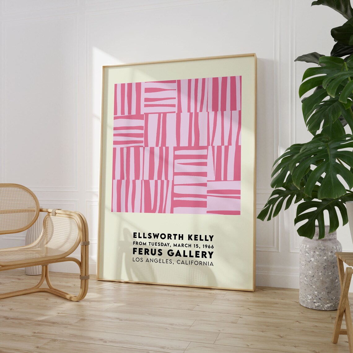 Ellsworth Kelly Pink Stripes Ferus Gallery Art Exhibition Poster