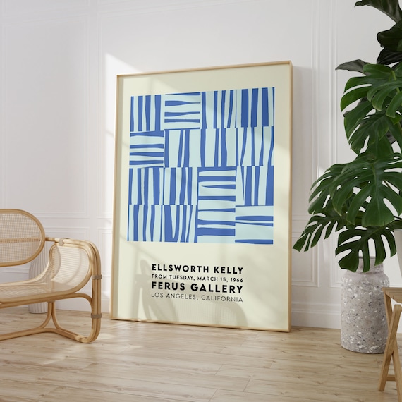 Ellsworth Kelly Exhibition Poster, Blue Stripes Art Print