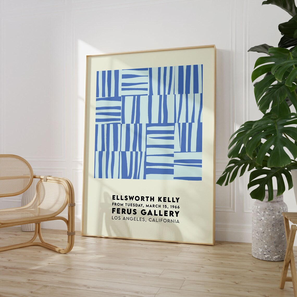 Ellsworth Kelly Exhibition Poster, Blue Stripes Art Print