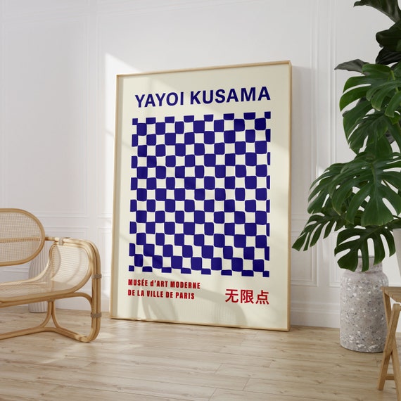 Yayoi Kusama Exhibition Poster Gallery Wall Art Kusama Print Kusama Nets Japanese Decor Printable Minimalist Poster