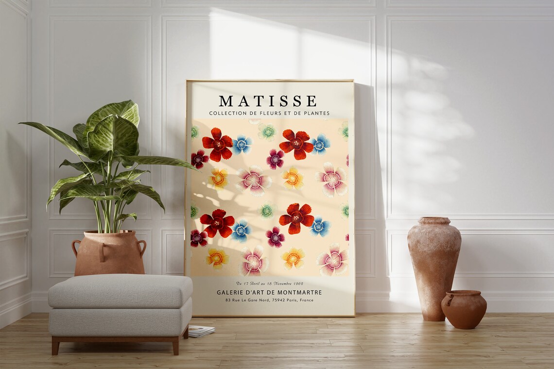 Matisse Colorful Pansy Blossom Garden Floral Gallery Art Print