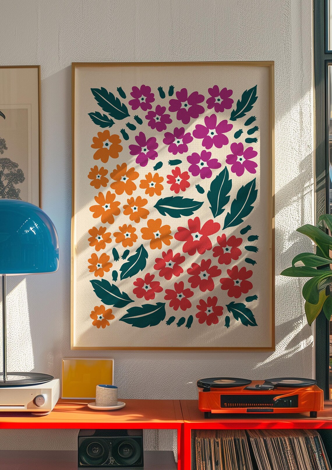 Petite Wildflower Meadow Maximalist Market Illustration Poster - Image 4