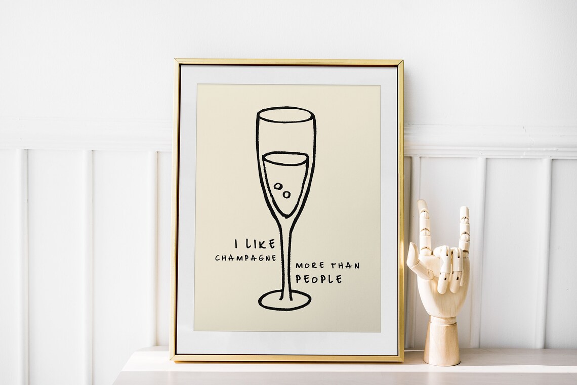 Humorous Champagne Saying Art Print, Bar Decor - Image 2