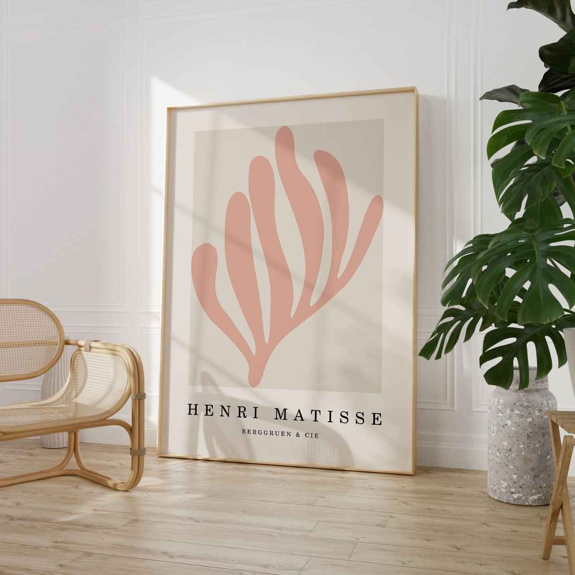 Henri Matisse Berggruen Cie Print Blush Leaf Cutout Minimalist Art