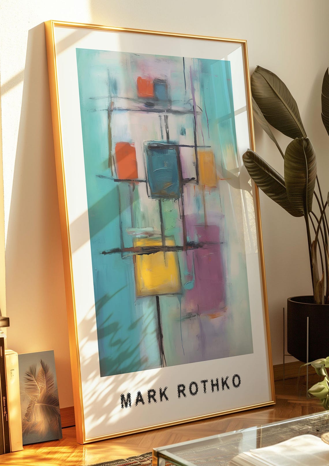 Mark Rothko Style Pastel Grid of Colorful Squares Abstract Poster - Image 3