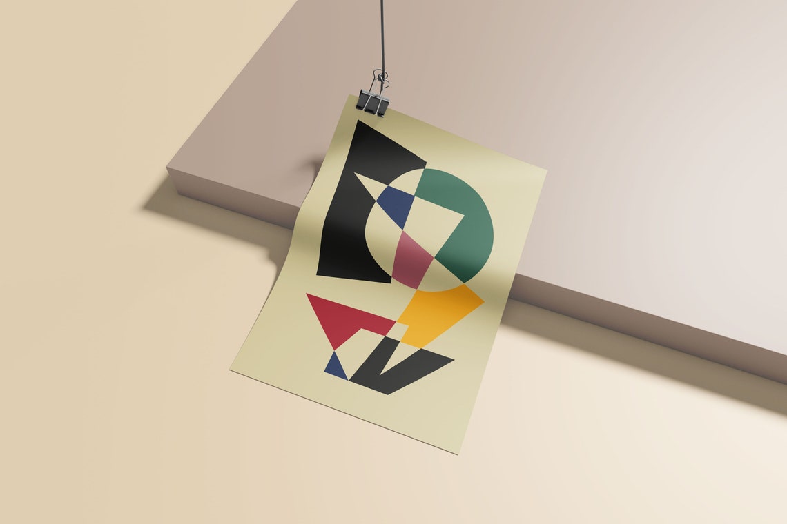 Bauhaus Colorful Abstract Shapes Geometric Retro Modernist Poster - Image 5